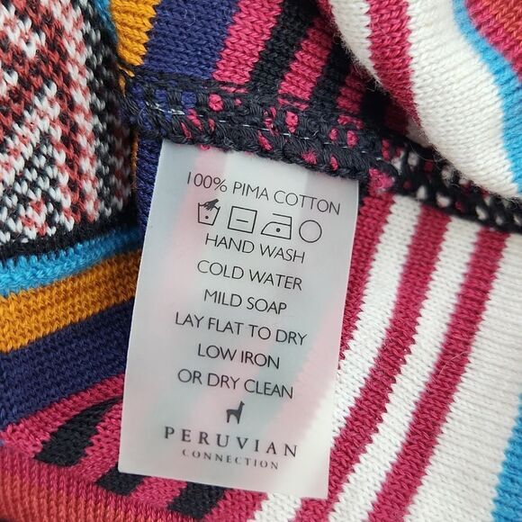 Peruvian Connection -1006 NWT Caravan Sweater Dress 3/4 Sleeve navy knit Large - Picture 5 of 7